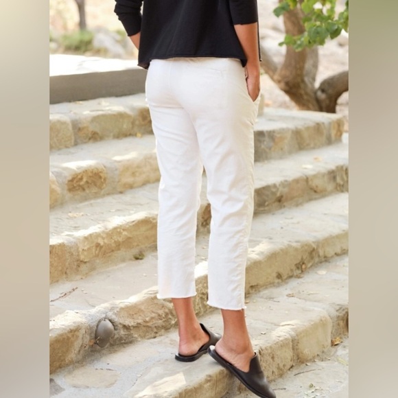 Frank & Eileen Wicklow Italian Chino Pants Straight Leg White Made USA